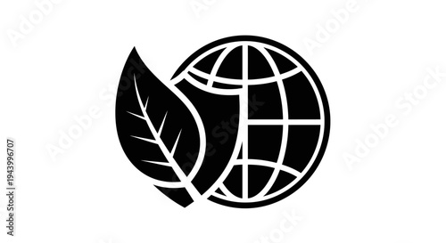 Green Earth Leaf Icon Symbolizing Environmental Protection.
