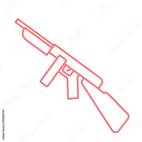 Thompson Submachine Gun Outline