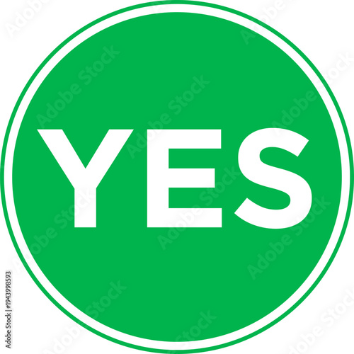 Green Yes Sign Symbol Vector Illustration