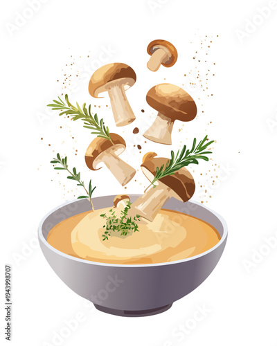 Layered meat appetizer with herb garnish for traditional gourmet banquet and high quality deli shop display - Vector Illustration