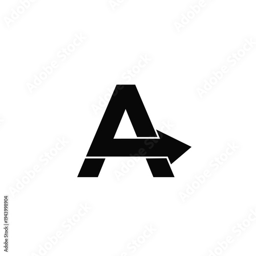 Modern Geometric Letter A Logo Design with Integrated Forward Arrow