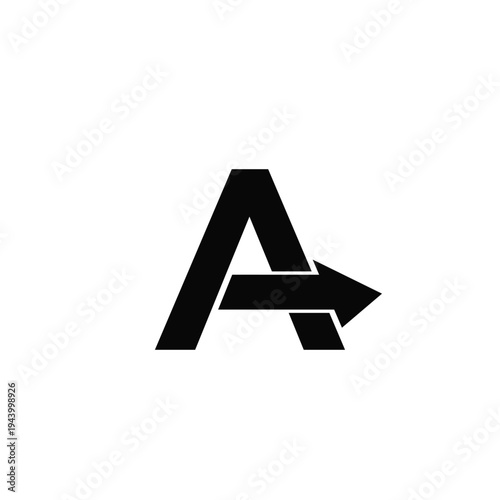 Modern Letter A Logo with Integrated Forward Arrow Icon