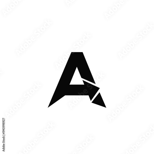 Modern Letter A Logo Design with Integrated Arrow Symbolizing Progress and Direction