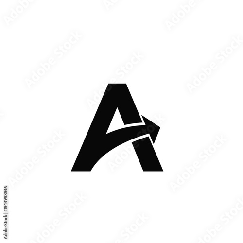 Letter A Logo with Arrow Symbolizing Progress and Growth