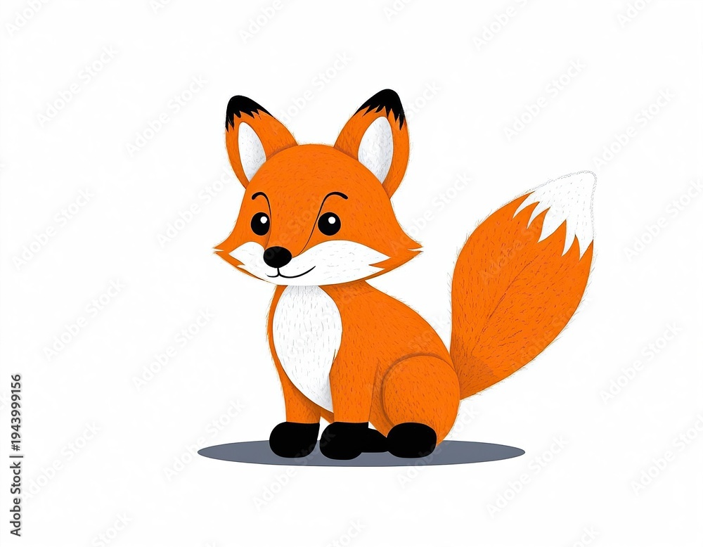 Obraz premium A fox sitting on a white surface