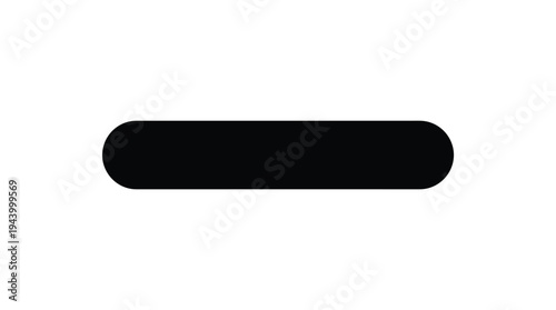 Black Horizontal Minus Sign Icon Isolated on White Background