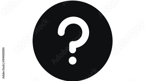 Black Circular Question Mark Icon