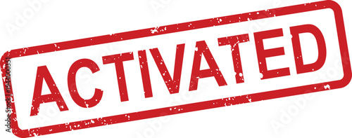 A distinctive red grunge rubber stamp clearly showing the word Activated on a bright white background