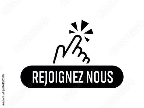 rejoignez nous text on white background. Join now in french language	