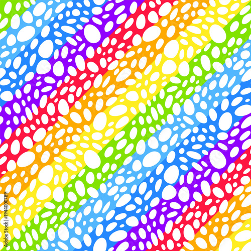 Rainbow spots,  sea pebble rounded stones background, abstract nature texture, seamless vector pattern illustration