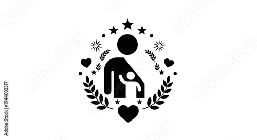 Breastfeeding Mother Nursing Baby Silhouette Icon.