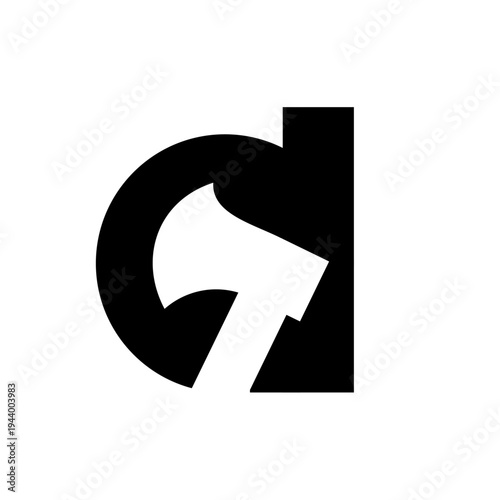 Minimalist Axe and Letter D Monogram Logo Design