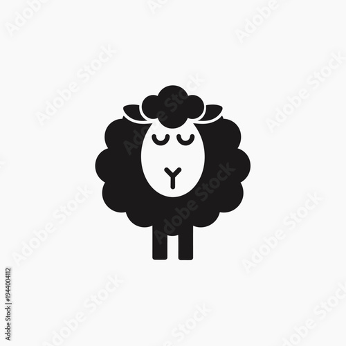 Black and white ant illustration on white background design element