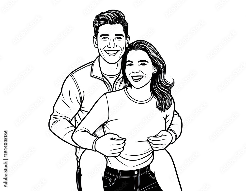 Obraz premium A pair of people standing side by side, possibly in a romantic or social setting