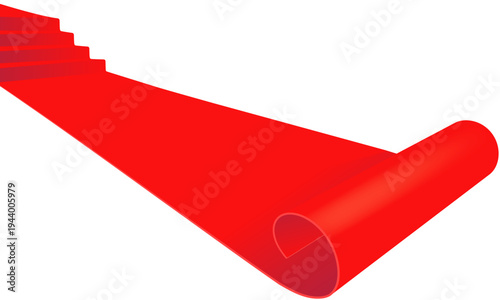 階段から広がる赤い絨毯のイラスト
