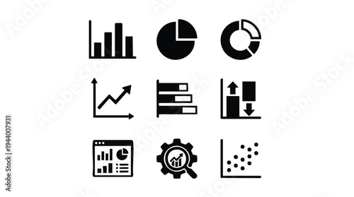 Set of 8 business infographic icons vector
