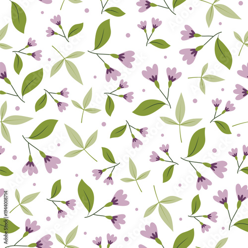 seamless pattern with lilac flowers