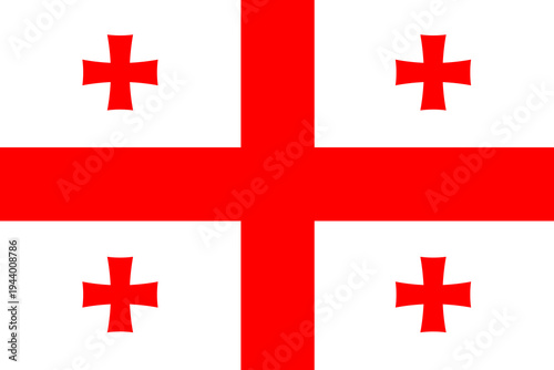 Flag of Georgia, official national symbol, vector illustration