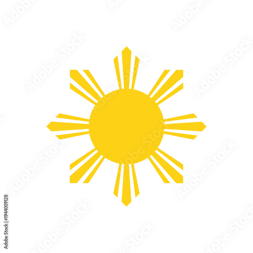 Philippine yellow Sun emblem from the flag of Philippines