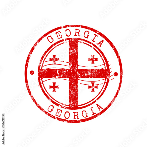 Georgia rubber red stamp with grunge effect, vector illustration