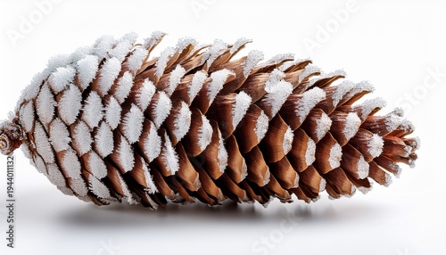 frosted pine cone isolated on white background