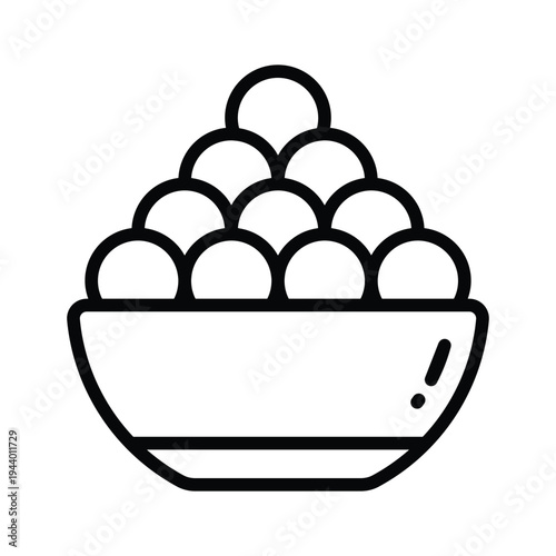 An editable line icon showing sehri meal for fasting use