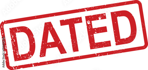 A rectangular red grunge rubber stamp with the word DATED is visible on a clean white background