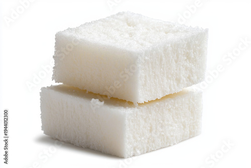 Fresh white sugar cubes stacked neatly, showcasing their clean and simple design, perfect for sweetening beverages