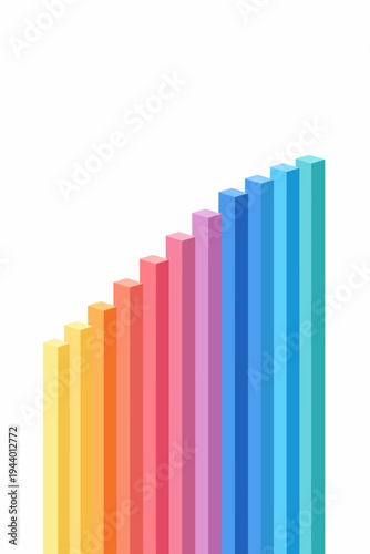 Colorful gradient bars in vertical arrangement on white background