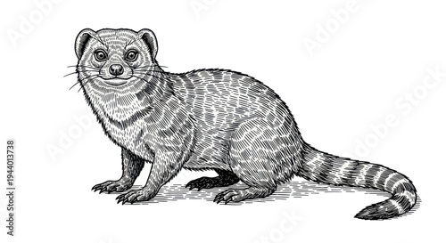 Illustration of a cute Civet Cat on a white background