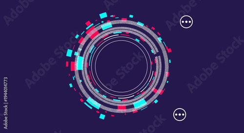 neon circle data visualization background