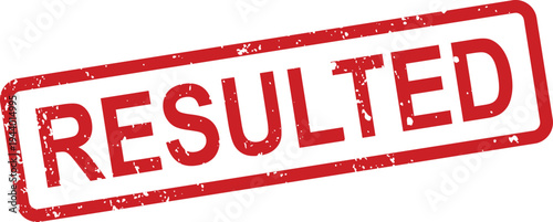 A red grunge ink stamp displaying the word RESULTED prominently on a clean isolated white surface