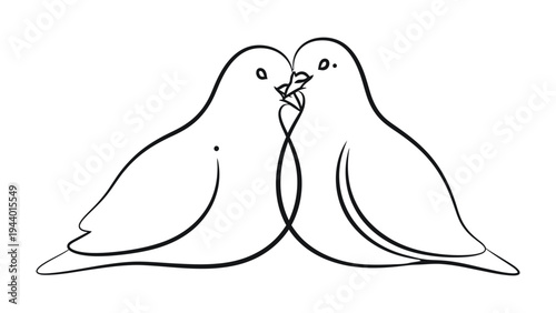 Eternal Embrace: Two doves, intertwined in a graceful dance of affection and eternal connection, symbolize lasting love and devotion. 