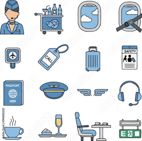 flight attendant illustration vector