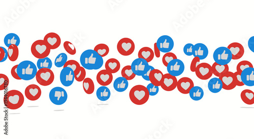 social media likes and hearts icons