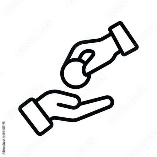 Check out our premium line style icon of alms giving hand