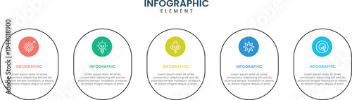 Business infographic design template. Steps business data visualization timeline process infographic template. Presentation infographic template with 4 options. Infographics for business concept. 