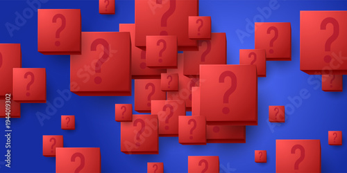 Help in solving the problem. A poster with question marks. A question that needs an answer. Elements for transmitting information. Modern graphics for design.	