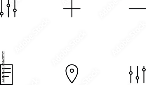 Set of 5 universal line icons vector