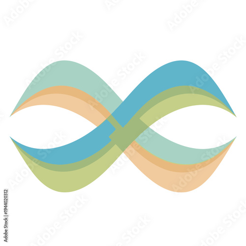 Abstract infinity symbol with flowing colorful waves representing endless possibilities and connection.
