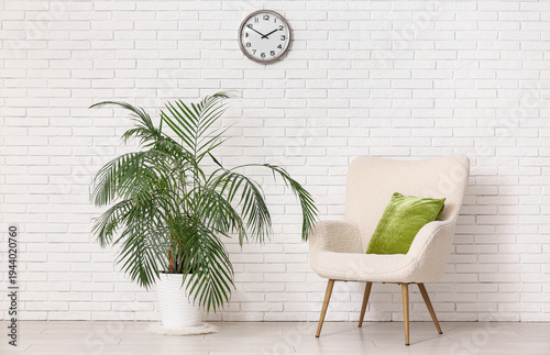 Green houseplant with armch...