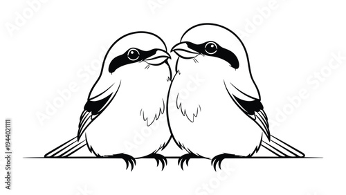 Love Birds' Embrace: Two charming bird with distinctive eye mask snuggle closely together, symbolizing affection, togetherness, and connection.