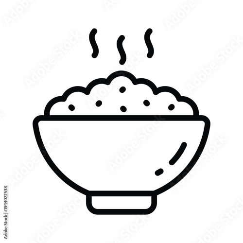 Grab this handy line icon depicting hot food for fasting