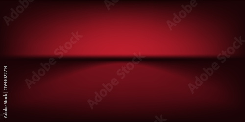 Abstract gradient podium background. Empty red 3D studio background. Clean scene for product presentation mockup template. eps 10