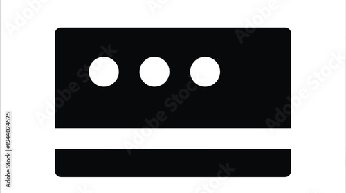 Black Horizontal Loading Bar Icon Vector