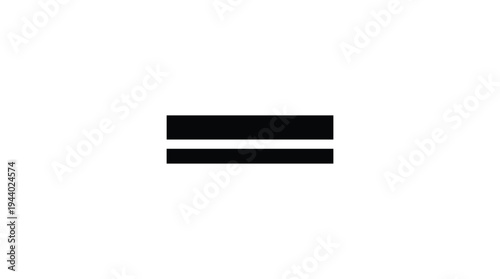 Black Equal Sign Symbol Vector Illustration