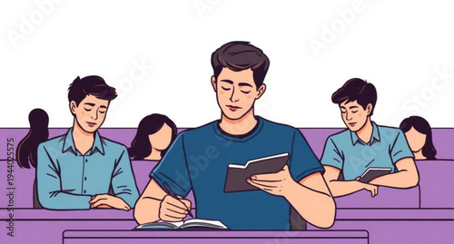 A professional group of business people and smiling students work together in a bright office meeting featuring a doctor and nurse team providing patient care with a stethoscope