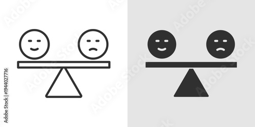 Emotional Balance Icon representing mental stability, stress management, mindfulness, wellbeing, and harmonious emotional health.