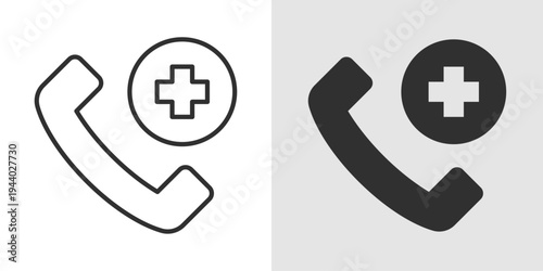 Emergency Call Icon representing urgent communication, crisis response, rapid assistance, and access to emergency services for safety and health situations.