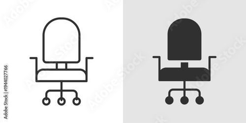 Ergonomic Chair Icon representing comfortable seating, posture support, office wellness, and furniture designed for health and productivity.
